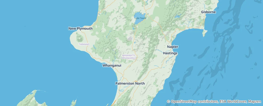 Mappa di Manawatū-Whanganui