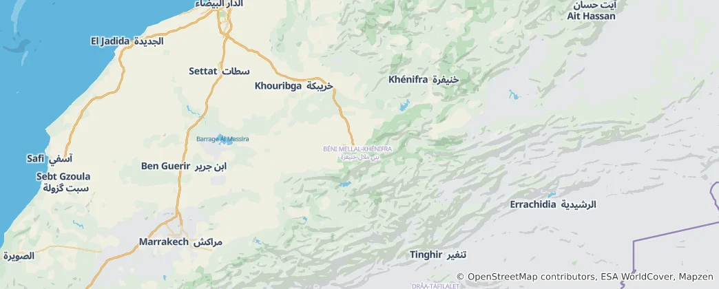 Beni Mellal-Khénifra Bölgesi Haritası