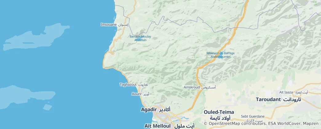 Mapa Agadir-Ida-Ou-Tanane Prefecture