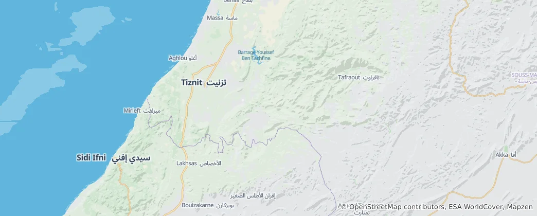 Mapa Shtouka Ait Baha Province