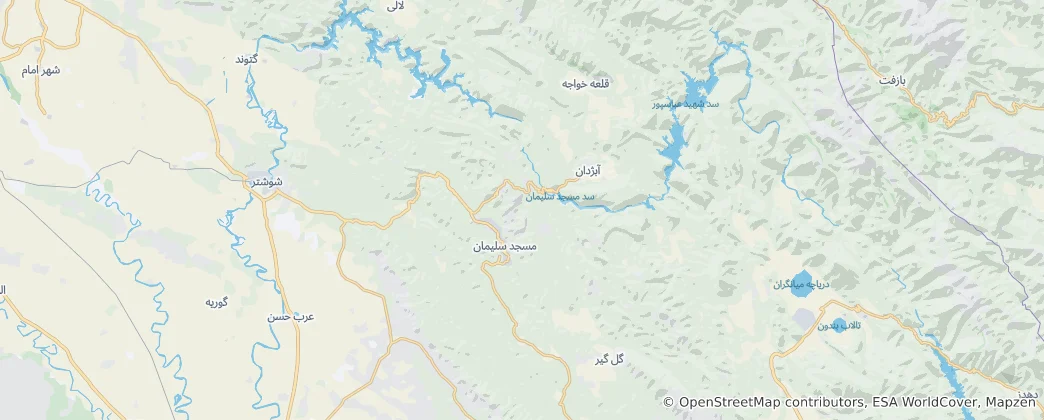 Mappa di shahrestān di Masjed Soleyman