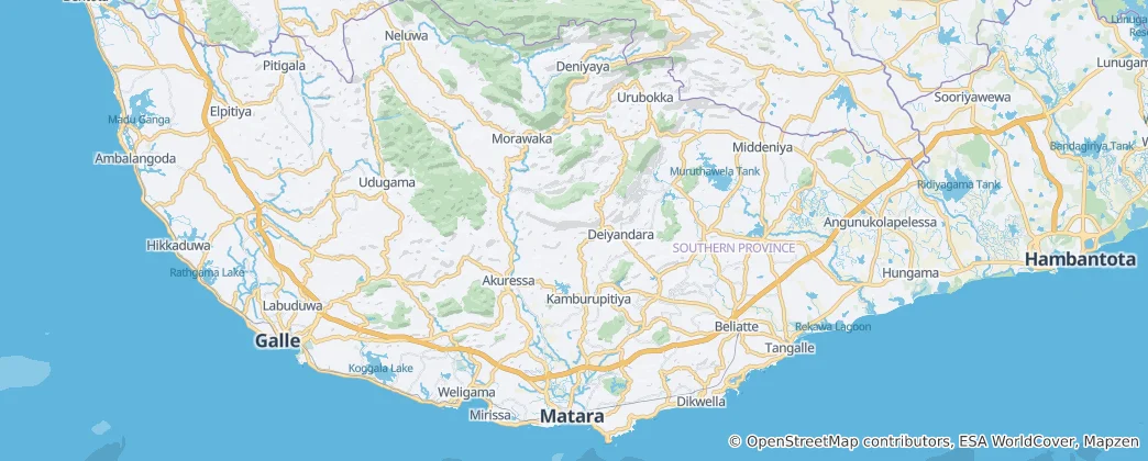 Mapa De Distrito de Matara