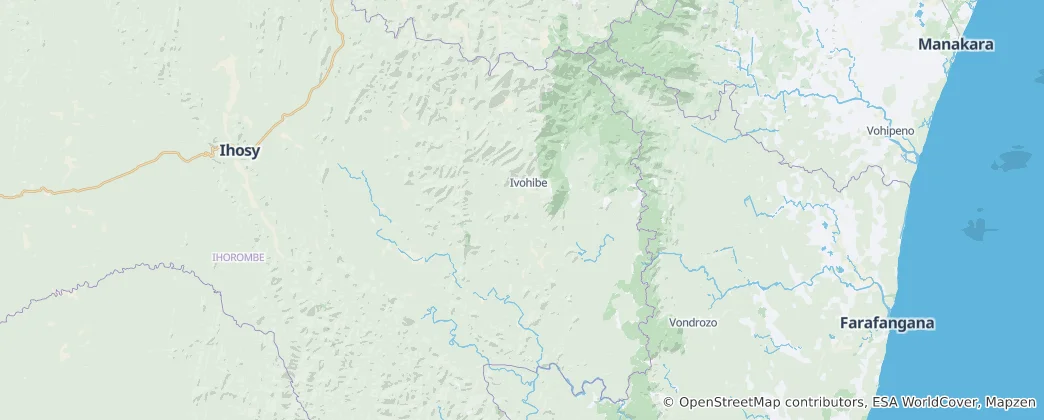 Mapa Vondrozo