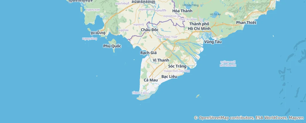 Kaart van Mekong-delta