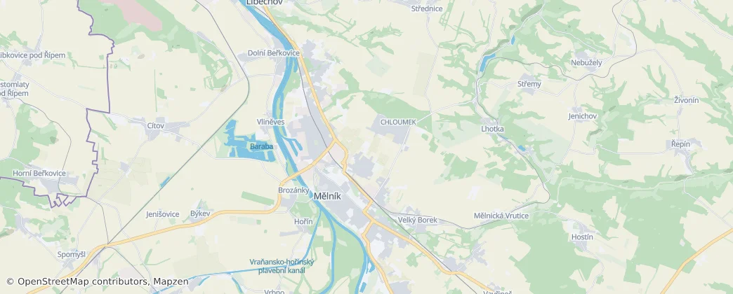 Mělník — Kaart
