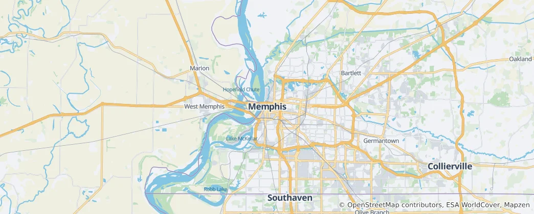 Térkép: Memphis