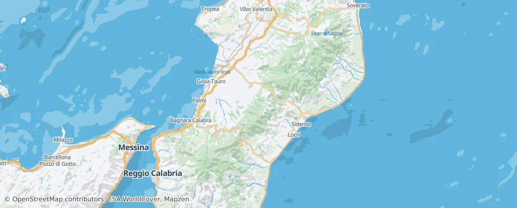 Carte de Ville métropolitaine de Reggio de Calabre