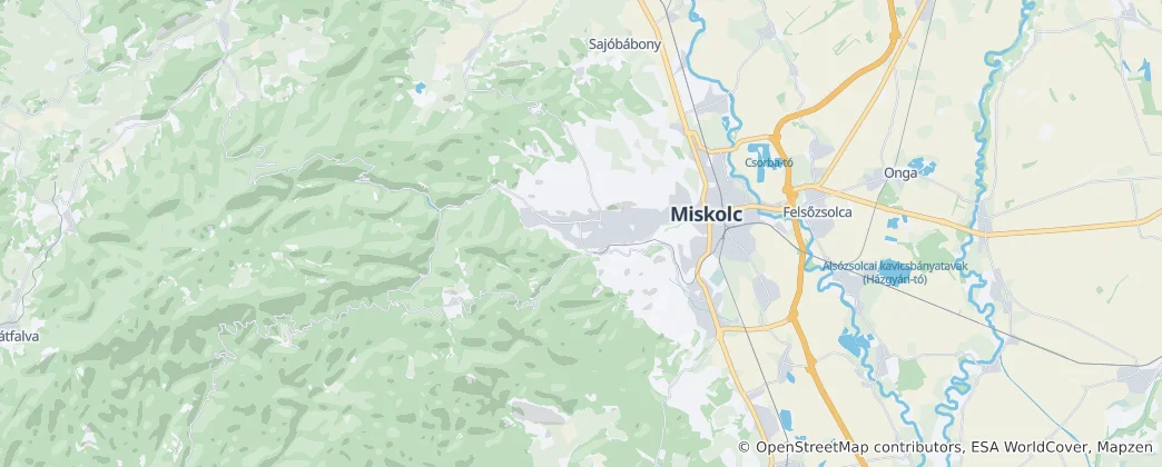 Mapa de Miskolc