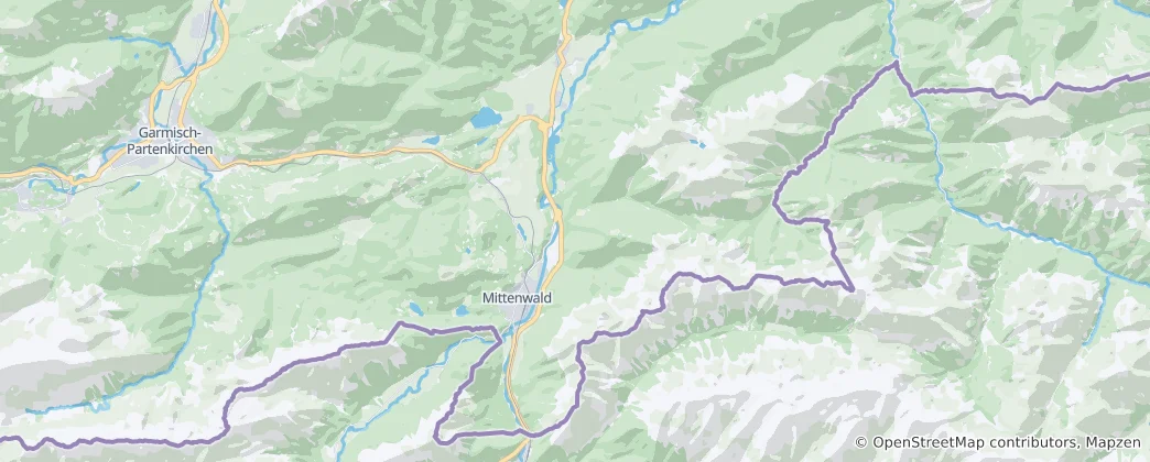 Kaart van Mittenwald