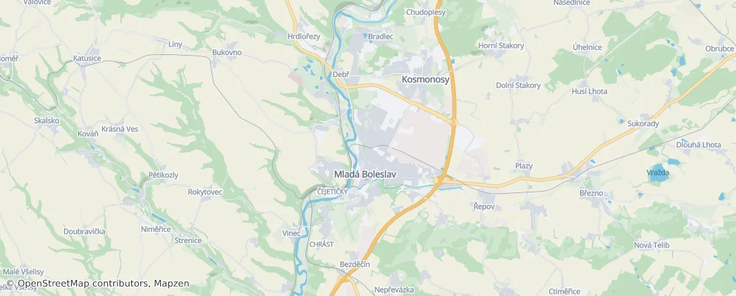 Mladá Boleslav — Harita