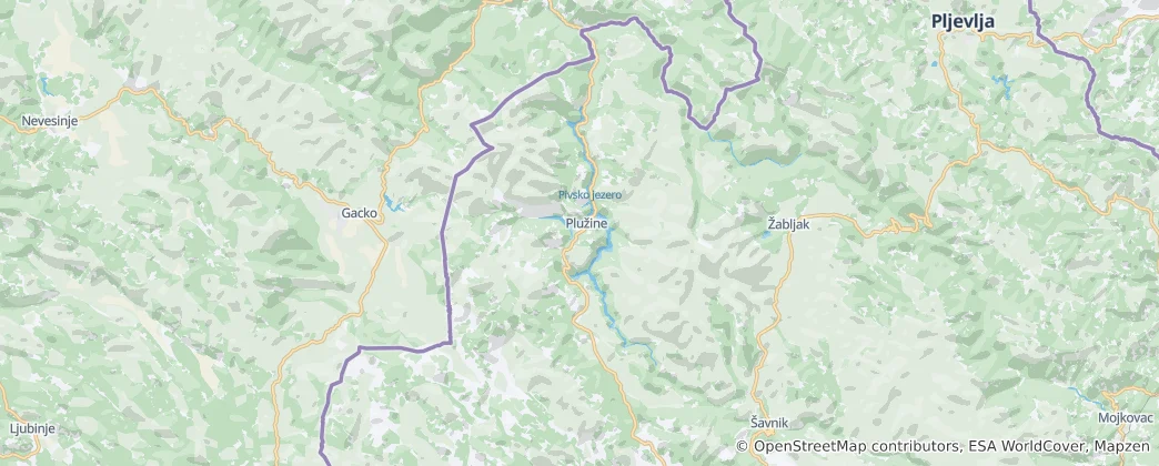 Karte von Gemeinde Plužine