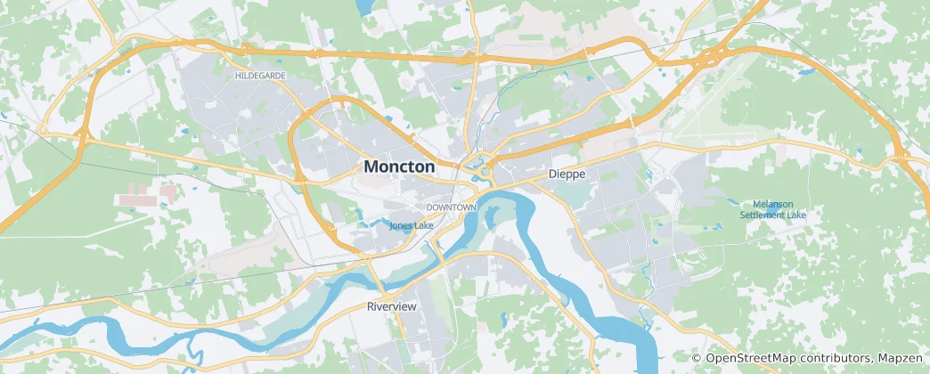 Map of Moncton