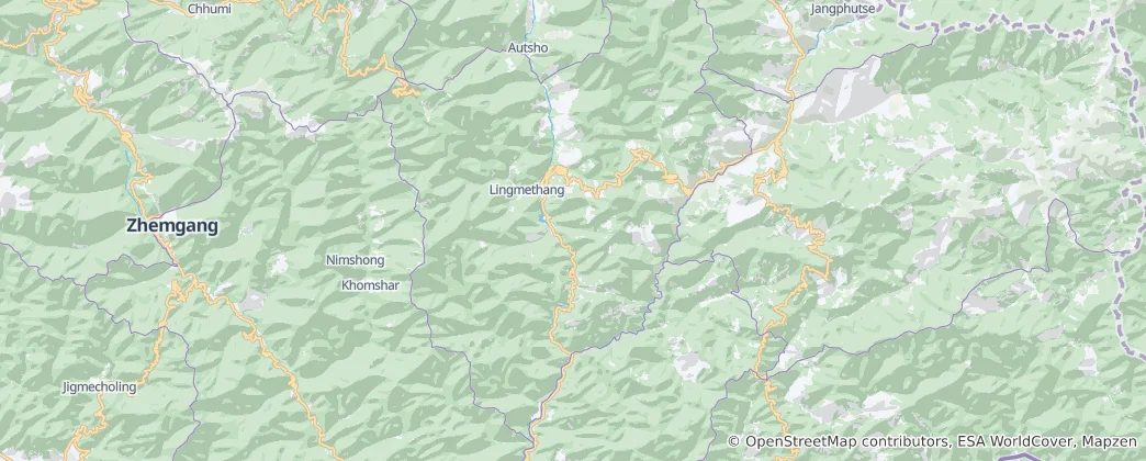 Map of Mongar District