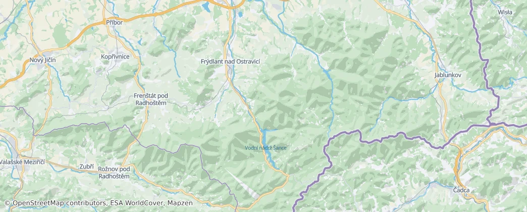 Beschidi Moravo-Slesiani — Mappa