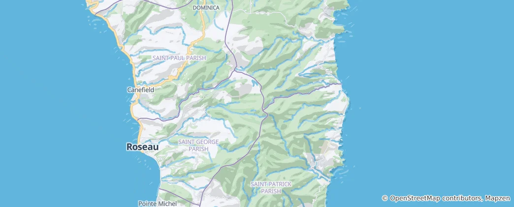 Mapa Národní park Morne Trois Pitons