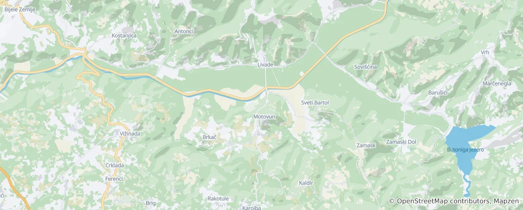 Kaart van Motovun