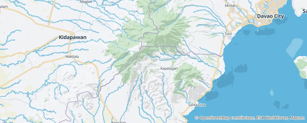 Map of Mount Apo Natural Park