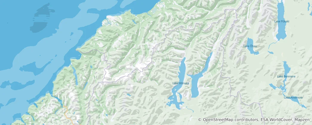 Mappa di Mount Aspiring National Park