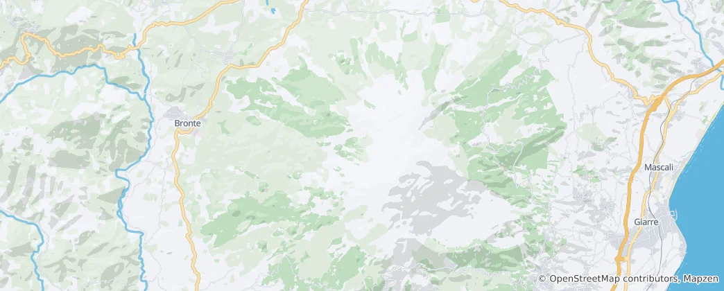 Mapa Mount Etna UNESCO World Heritage Area