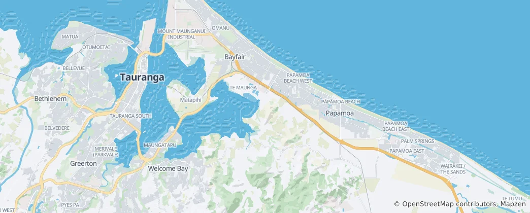 Mapa Mount Maunganui-Papamoa Ward