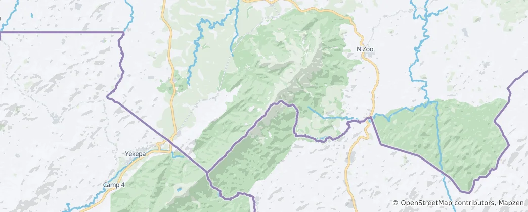 Mappa di Mount Nimba Strict Nature Reserve