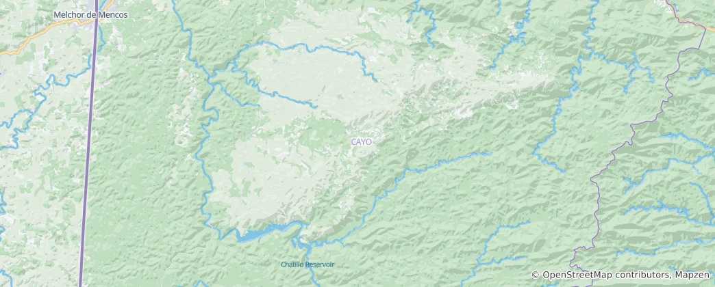 Map of Mountain Pine Ridge Forest Reserve