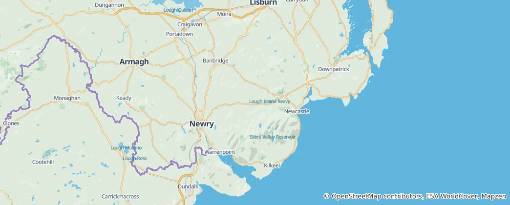 Mapa Mourne Gullion Strangford UNESCO Global Geopark