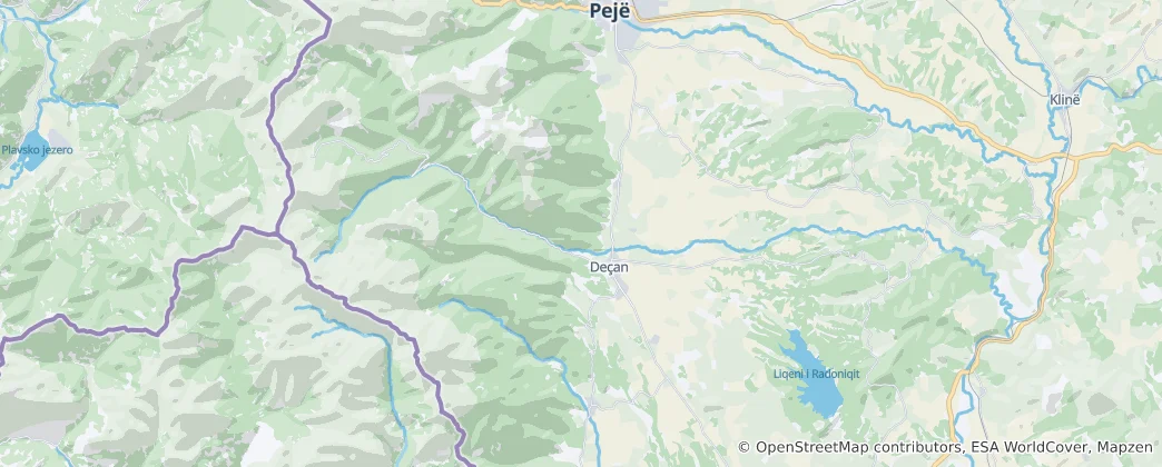 Mappa di Municipality of Deçan