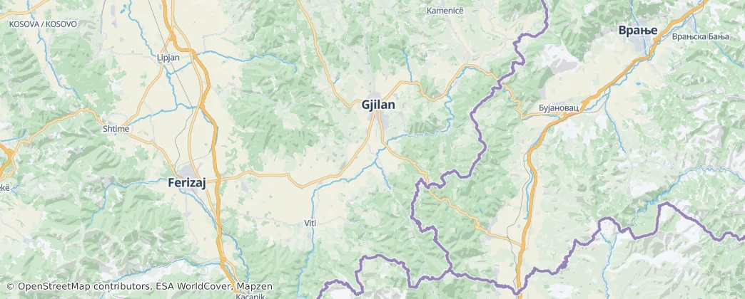 Municipality of Gjilan — Carte