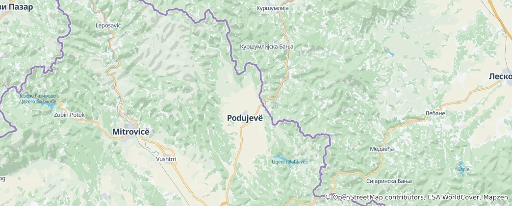 Mapa Municipality of Podujeva