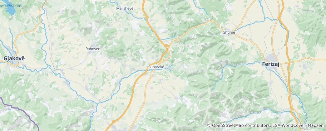 Mappa di Municipality of Suhareka