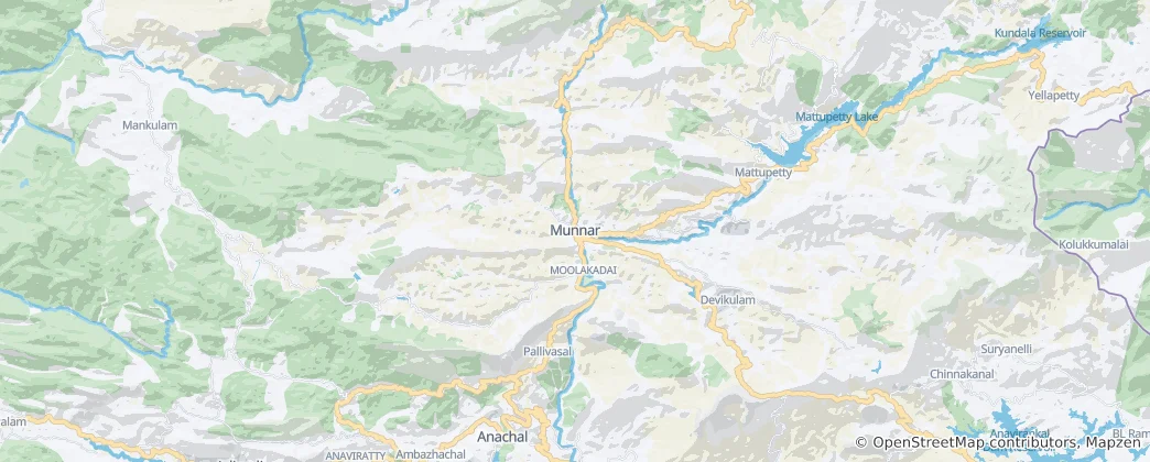 Map of Munnar