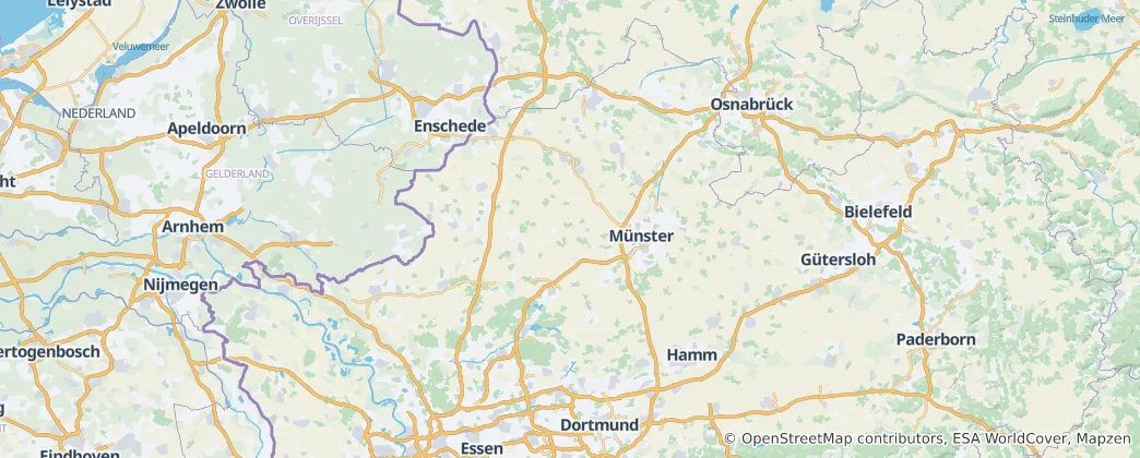 Mapa Vládní obvod Münster