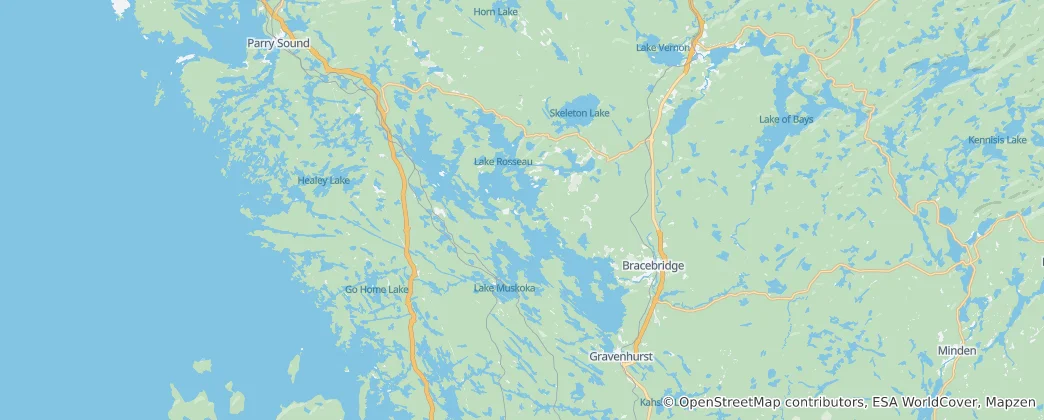 Mapa Muskoka Lakes