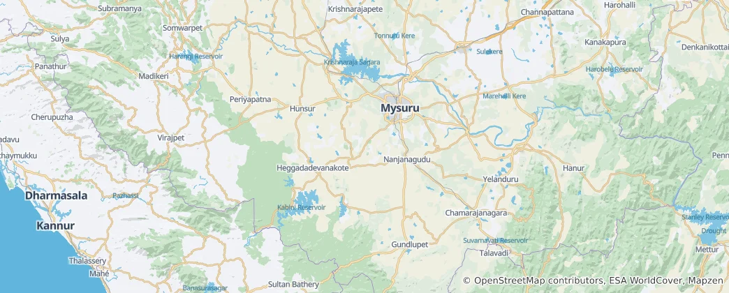 Map of Mysuru district