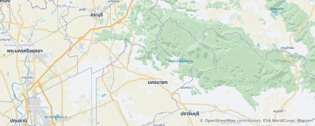 Mappa di provincia di Nakhon Nayok