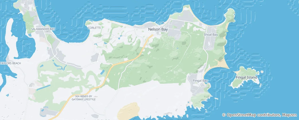 Mapa Nelson Bay