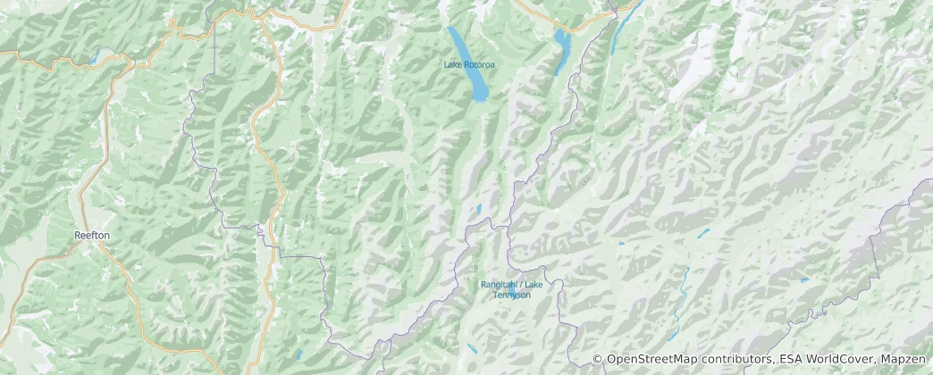 Mapa Národní park Nelson Lakes