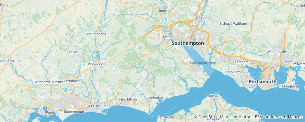 Mapa Národný park New Forest