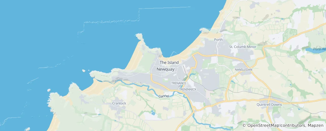 Kaart van Newquay