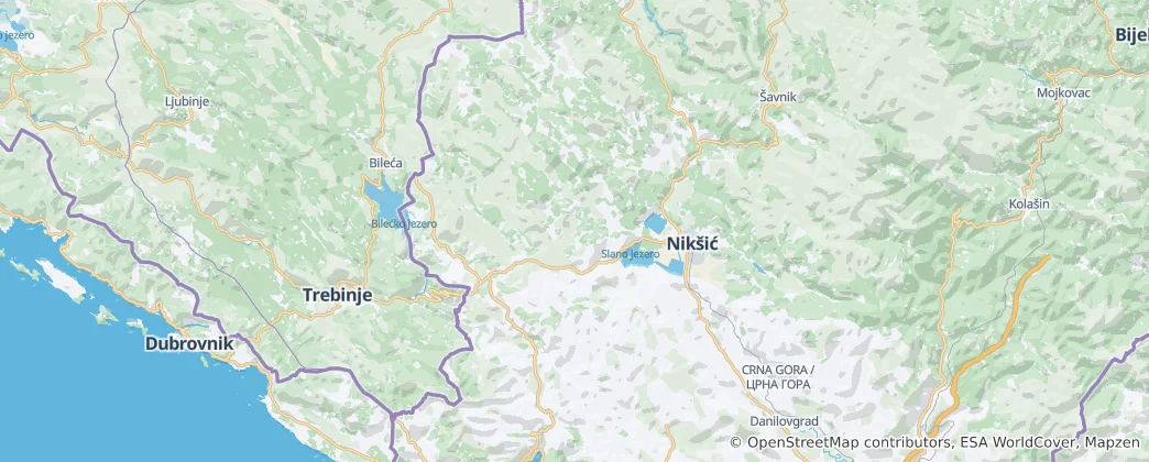 Map of Nikšić