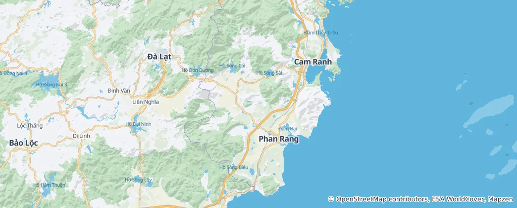 Kaart van Ninh Thuan Provincie