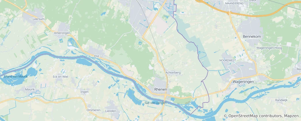 Kaart van Rhenen