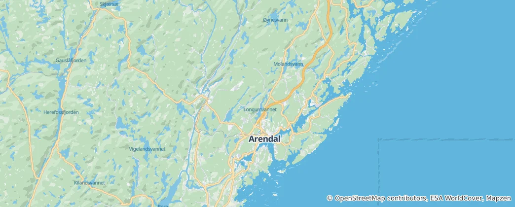 Mapa Arendal nor