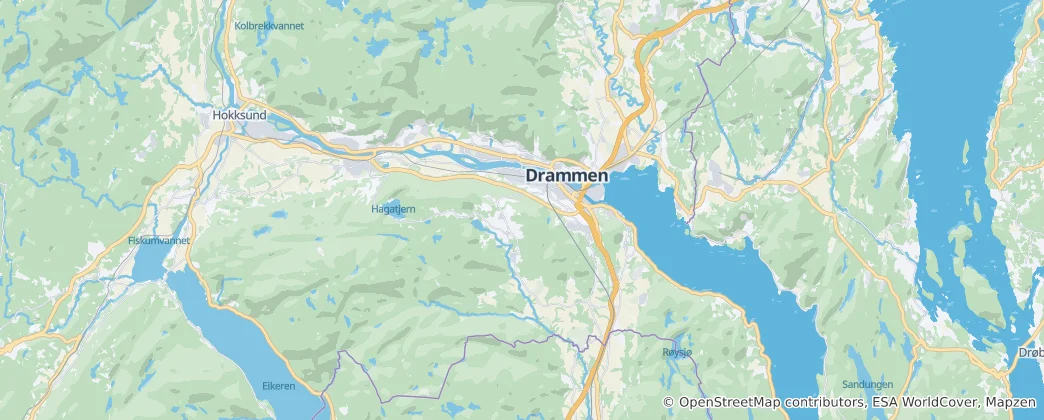 Mappa di Drammen nor