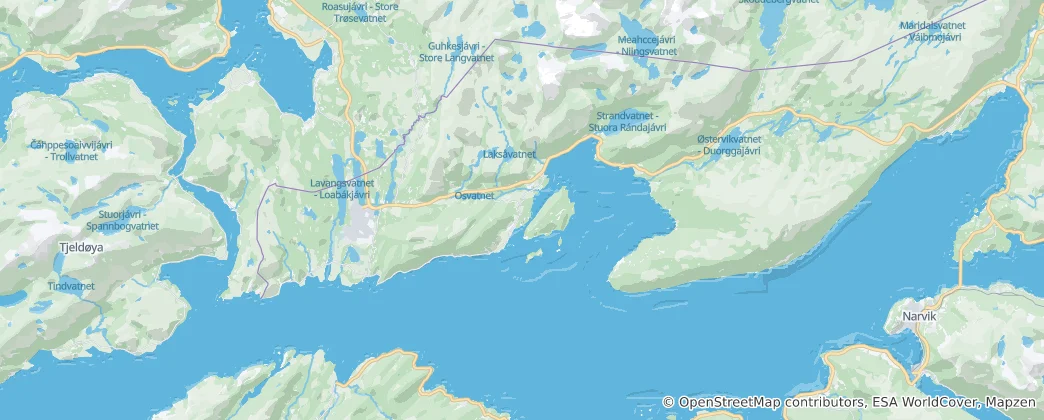 Mapa Evenes nor