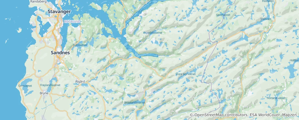 Mapa Gjesdal nor