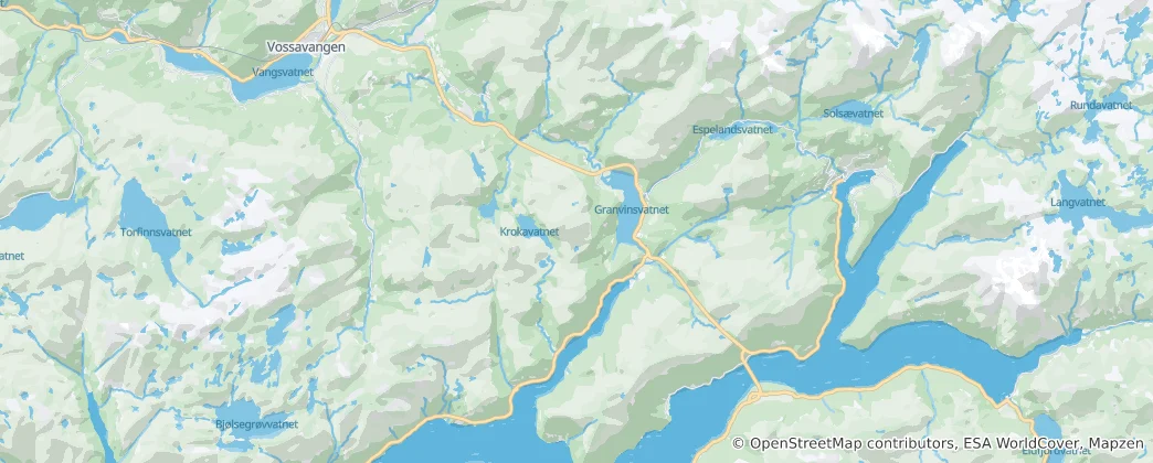 Mapa Granvin nor