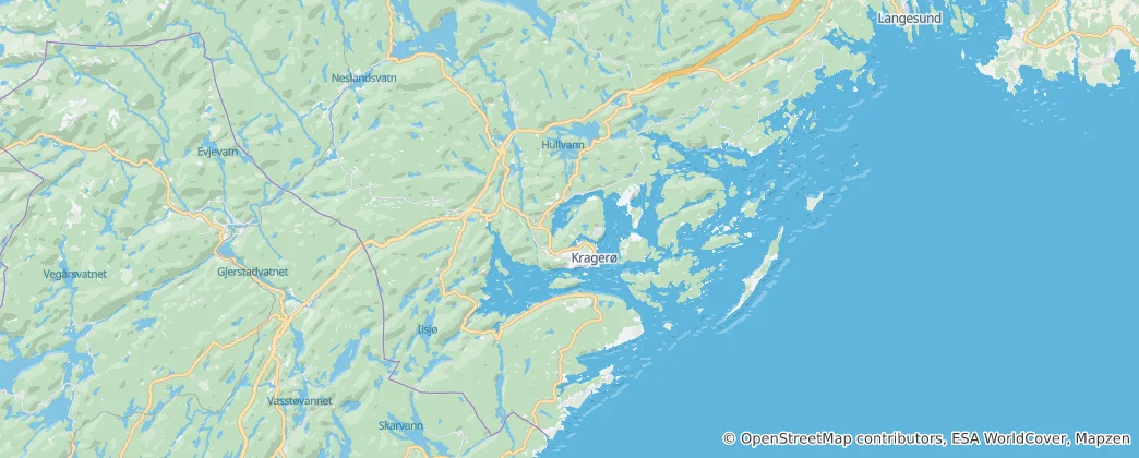 Mapa Kragerø nor