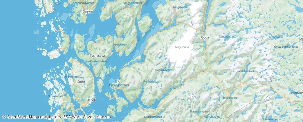 Mapa Kvinnherad nor
